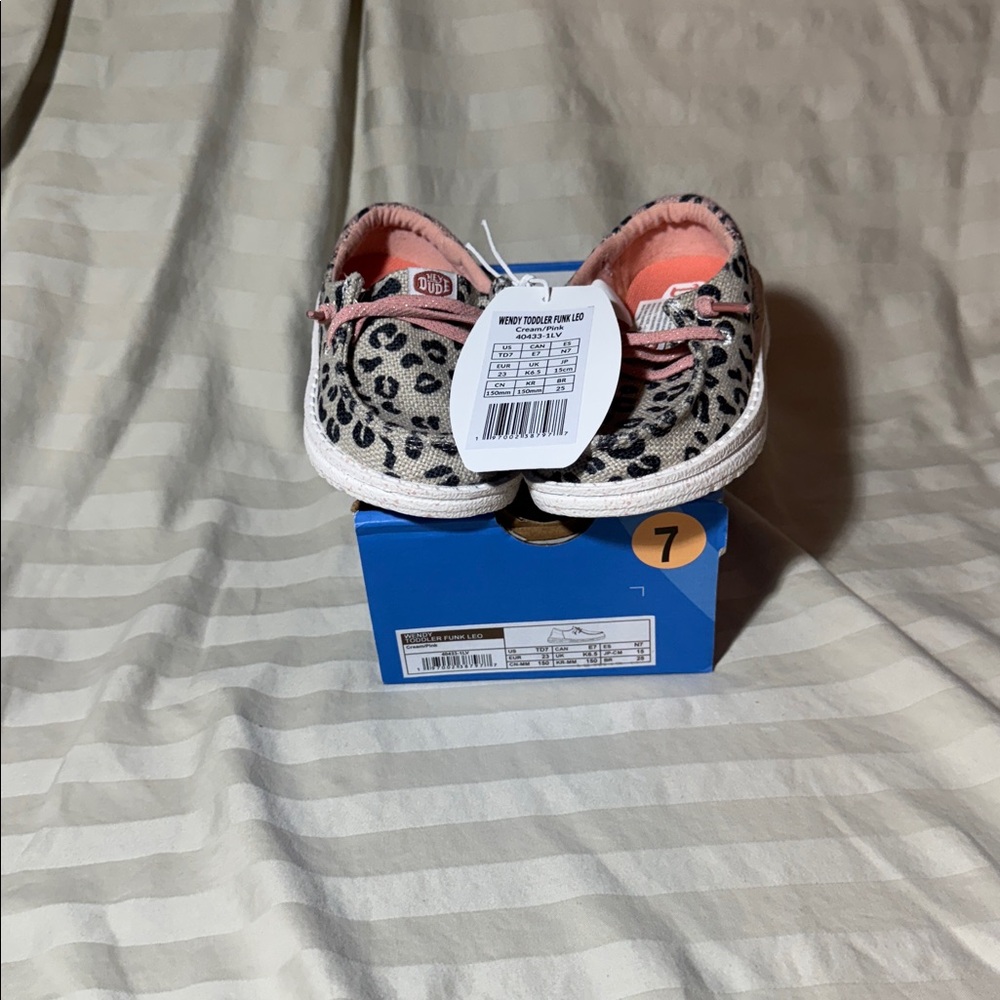 Hey Dude Kids Sneakers - Leopard Print with Pink Accents